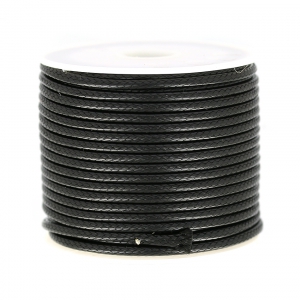 Cordón poliéster imitación piel de serpiente tipo snake cord 2 mm Negro x9 m