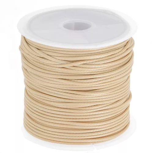 Cordón poliéster imitación piel de serpiente tipo snake cord 1mm Beige x10m