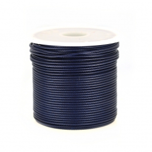 Cordón poliéster imitación piel de serpiente tipo snake cord 1 mm Azul Marino x10m