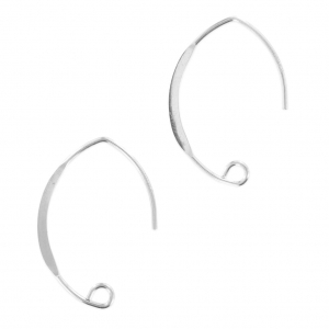 Ganchos redondoodos 25 mm de Plata 925 x2