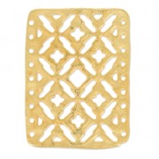 Entrepieza martillada 9 filas 28.5x38 mm Dorado con oro fino satinado x1|raw }}