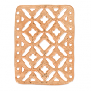 Entrepieza martillada 9 filas 28.5x38 mm dorado rose satinado x1