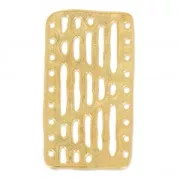 Entrepieza martillada 9 filas 21x37.5 mm Dorado con oro fino satinado x1