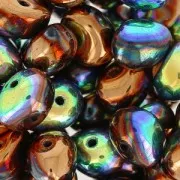 Cuentas de vidrio Tico Beads 5x7 mm Jet Glittery Bronze x25