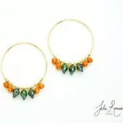 Cuentas de vidrio Tico Beads 5x7 mm Jet Glittery Bronze x25