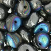 Cuentas de vidrio Tico Beads 5x7 mm Jet Glittery Graphite x25