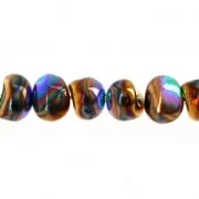 Cuentas de vidrio Tico Beads 5x7 mm Jet Glittery Graphite x25
