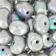 Cuentas de vidrio Tico Beads 5x7 mm Jet Glittery Silver x25|raw }}