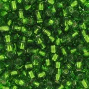 Preciosa Cuentas de rocalla 11/0 2 mm - Peridoto oscuro forrado de plata x20g