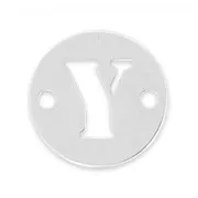 Entrepieza redonda 2 agujeros letra Y 8.5 mm en Plata 925 x1