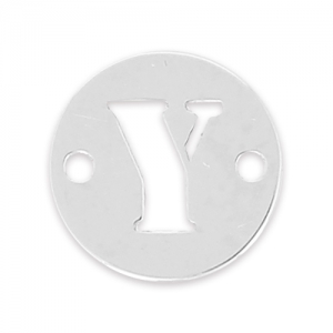 Entrepieza redonda 2 agujeros letra Y 8.5 mm en Plata 925 x1
