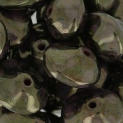 Cuentas de vidrio Ufo Beads 7x11 mm Jet Luster Rose Gold Topaz x20