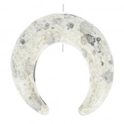 Colgante forma de media luna o cuerno de cerámica 36 mm Beige Marmoleado Mat|raw }}