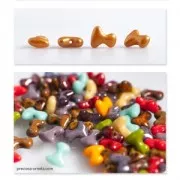 Cuentas de vidrio Preciosa Tee Beads 2x8 mm Verde oliva  Green Gold Shine x50