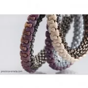 Cuentas de vidrio Preciosa Tee Beads 2x8 mm Verde oliva  Green Gold Shine x50