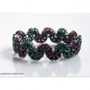 Cuentas de vidrio Preciosa Tee Beads 2x8 mm Verde oliva  Green Gold Shine x50