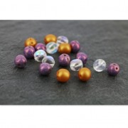 Cuentas de vidrio Dobble Beads 2 agujeros 8 mm Copper Metallic Mat x20