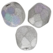 Cuentas facetadas 4 mm Glittery Mat Silver x50
