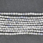 Cuentas facetadas 4 mm Glittery Mat Silver x50