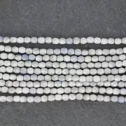 Cuentas facetadas 4 mm Glittery Mat Silver x50