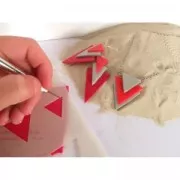 Placa rígida para arcillas poliméricas 152x100 mm motivos Flores y Ojos