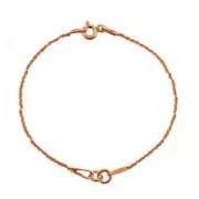 Pulsera para entrepieza 13 cm para niña de Plata 925 dorado rose x1