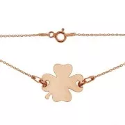 Pulsera para entrepieza 18 cm de Plata 925 dorado rosa x1