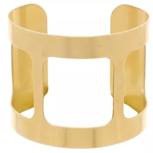 Pulsera jonc plano calado de latón bruto 49x145 mm a personalizar x1
