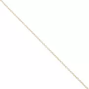 Cadena fina malla forçat ovalada 1.3  mm Dorado con oro fino x1m