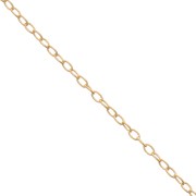 Cadena fina malla forçat ovalada 1.3  mm Dorado con oro fino x1m