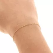 Cadena fina malla forçat ovalada 1.3  mm Dorado con oro fino x1m