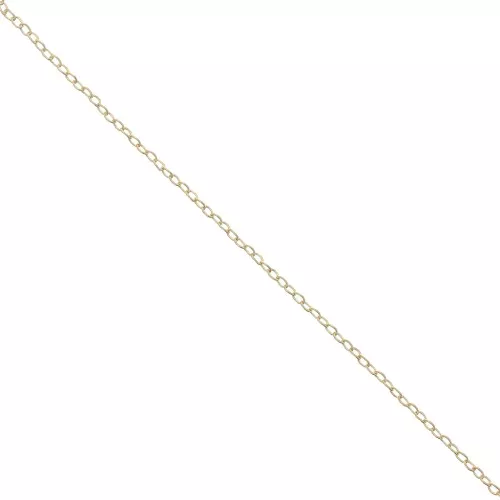 Cadena fina malla forçat ovalada 0.9 mm Dorado con oro fino x1m