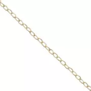 Cadena fina malla forçat ovalada 0.9 mm Dorado con oro fino x1m