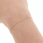 Cadena fina malla forçat ovalada 0.9 mm Dorado con oro fino x1m