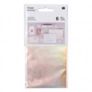 Surtido de 6 Papel Transfer Metalico Hoja Paper Poetry Iris|raw }}