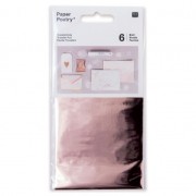 Surtido de 6 Papel Transfer Metalico Hoja Paper Poetry Dorado Rose|raw }}
