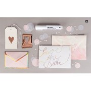 Surtido de 6 Papel Transfer Metalico Hoja Paper Poetry Dorado Rose