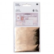 Surtido de 6 Papel Transfer Metalico Hoja Paper Poetry Dorado