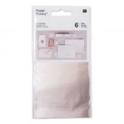 Surtido de 6 Papel Transfer Metalico Hoja Paper Poetry Champagne