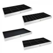 Bandeja 10 compartimentos pulseras para maletín de transporte joyas Negro x1