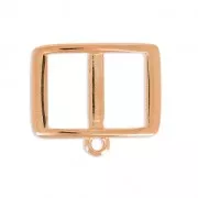 Entrepieza para cordón 10 mm collar choker 17.5 mm dorado rosa x1