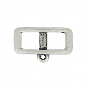 Entrepieza para cordón 5 mm collar choker 18 mm plateado antiguo x1