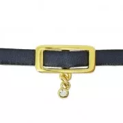 Entrepieza para cordón 5 mm collar choker 18 mm plateado antiguo x1