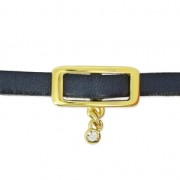 Entrepieza para cordón 5 mm collar choker 18 mm bronce x1