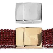 Cierre magnético 23.5 x 19.5 mm dorado con oro fino  x1