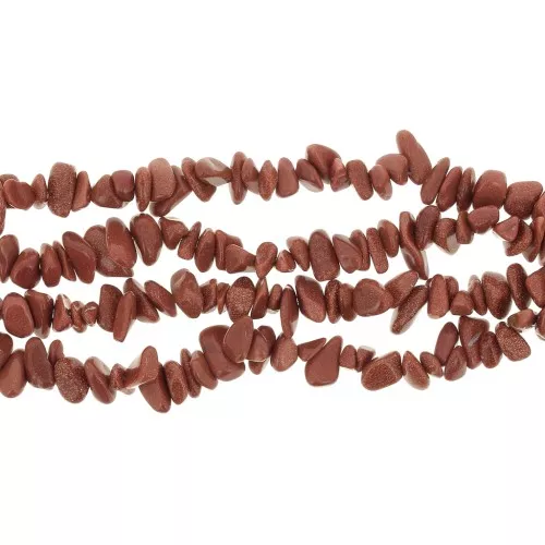 Cuentas de chips 8 - 11 mm de Gold Stone x85 cm