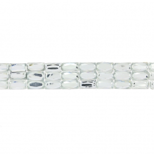 Cinta strass baguette 3 filas termoadhesiva 15 mm Crystal x50cm