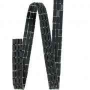 Cinta strass baguette 3 filas termoadhesiva 15 mm Jet x50cm