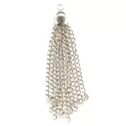 Pompón cadenilla rodiado x1