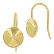 Crochets d'oreilles para cabochon PureCrystal 1122 10 mm dorado con oro fino x2